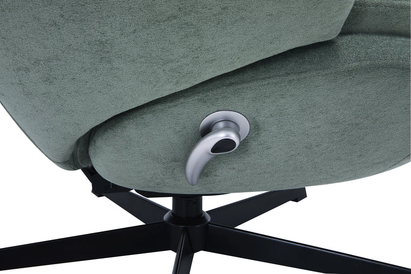 Fauteuil d’appoint inclinable antistress Bliss de 29,1 po en tissu de chenille avec repose-pieds - vert