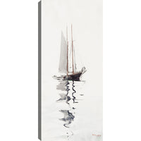 Œuvre d’art murale « Boat Reflection » sur toile - 21 po x 48 po