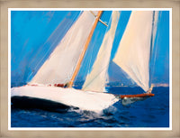  Œuvre d’art en verre mat encadrée « Sailing » - 26 po x 34 po