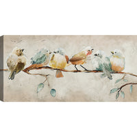  Peinture acrylique « Birds » - 30 po x 60 po