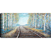 Peinture acrylique « Train Tracks » - 30 po x 60 po