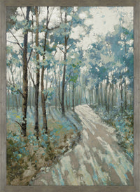  Œuvre d’art en stuc encadrée « Teal Trees » - 22 po x 30 po