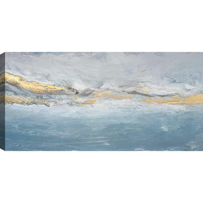 Peinture acrylique « Blue Abstract » - 30 po x 60 po