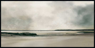 Grey Landscape Framed Acrylic Painting – 25" x 49" | Peinture acrylique encadrée « Grey Landscape » - 25 po x 49 po
