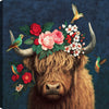 Œuvre d’art murale « Floral Bull » sur toile - 24 po x 24 po