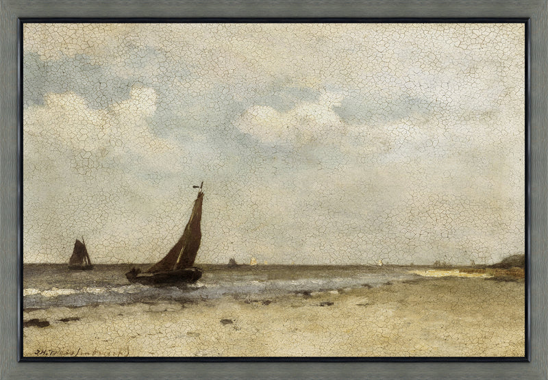 Œuvre d’art en stuc encadrée « Beachday » - 27,25 po x 39,25 po