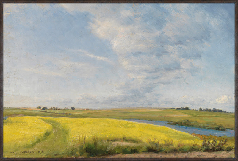 Œuvre d’art en gel encadrée « Green Landscape » sur toile - 25 po x 37 po