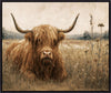 Œuvre d’art encadrée « Resting Bull » sur toile - 21 po x 25 po