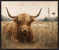  Œuvre d’art encadrée « Resting Bull » sur toile - 21 po x 25 po