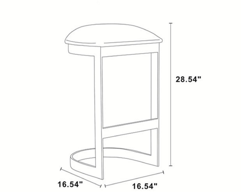 Tabouret bar Aura de Manhattan Comfort de 28,54 po en laiton poli et en acier inoxydable - bleu