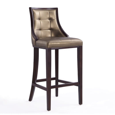 Manhattan Comfort Fifth Avenue 45" Beech Wood Barstool - Bronze & Walnut|Tabouret bar Fifth Avenue de Manhattan Comfort de 45 po en hêtre - bronze et noyer