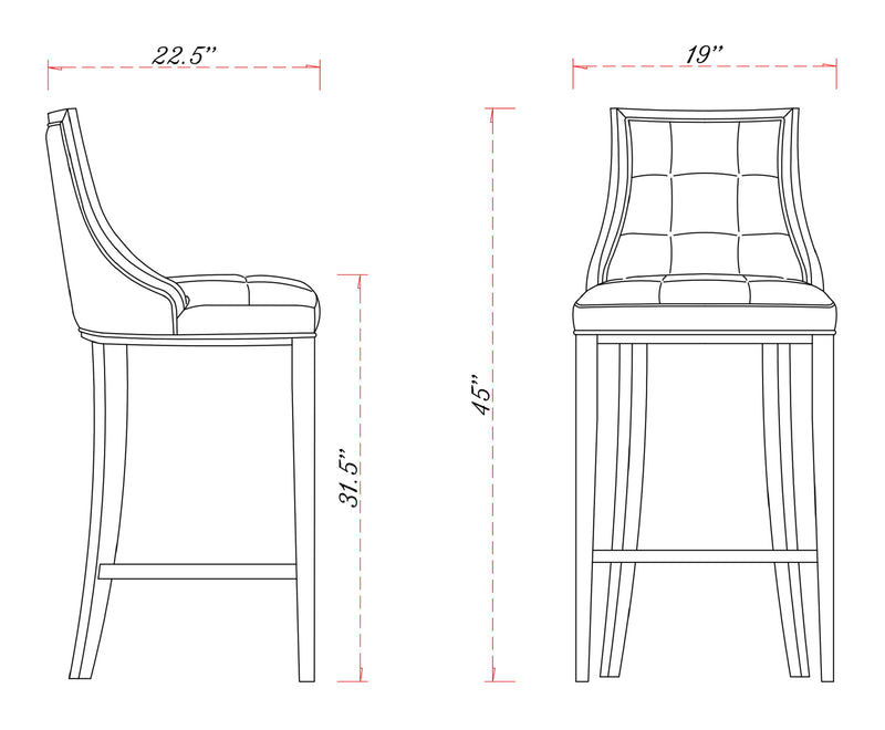Tabouret bar Fifth Avenue de Manhattan Comfort de 45 po en hêtre - bronze et noyer