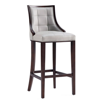 Manhattan Comfort Fifth Avenue Faux Leather Barstool - Light Grey|Tabouret bar Fifth Avenue de Manhattan Comfort en similicuir - gris clair
