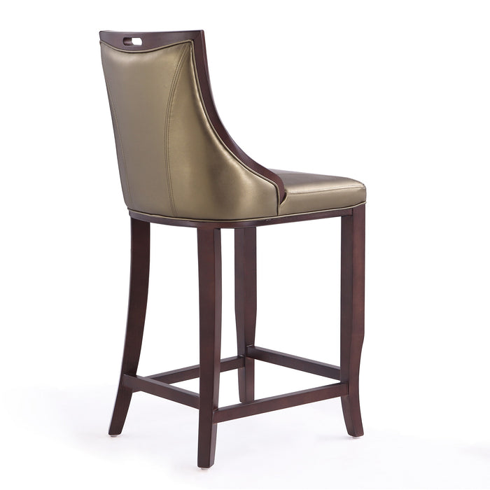Tabouret bar Emperor de Manhattan Comfort de 41 po en hêtre - bronze et noyer