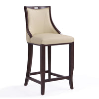 Tabouret bar Emperor de Manhattan Comfort de 41 po en hêtre - crème et noyer