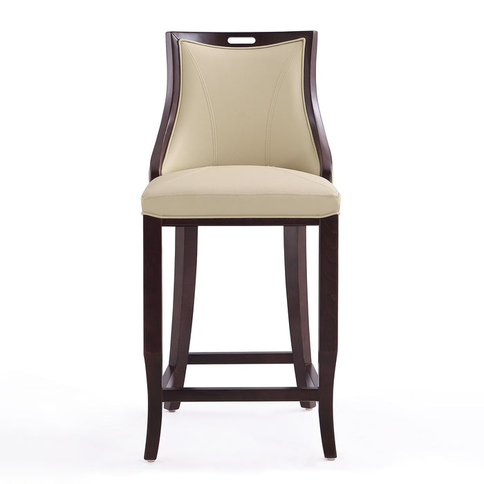Tabouret bar Emperor de Manhattan Comfort de 41 po en hêtre - crème et noyer