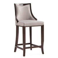 Tabouret bar Emperor de Manhattan Comfort en similicuir - gris clair