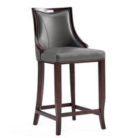 Tabouret bar Emperor de Manhattan Comfort en similicuir - gris galet