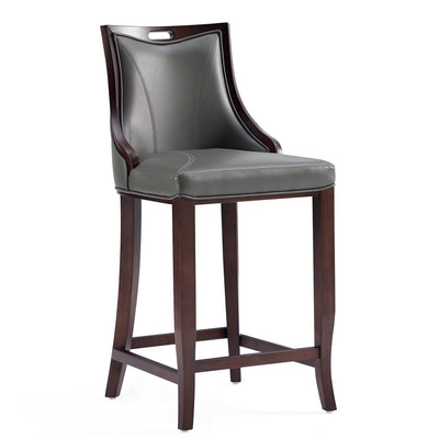 Manhattan Comfort Emperor Faux Leather Barstool - Pebble Grey|Tabouret bar Emperor de Manhattan Comfort en similicuir - gris galet