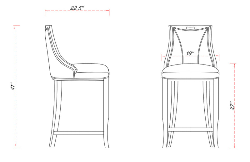 Tabouret bar Emperor de Manhattan Comfort en similicuir - gris galet