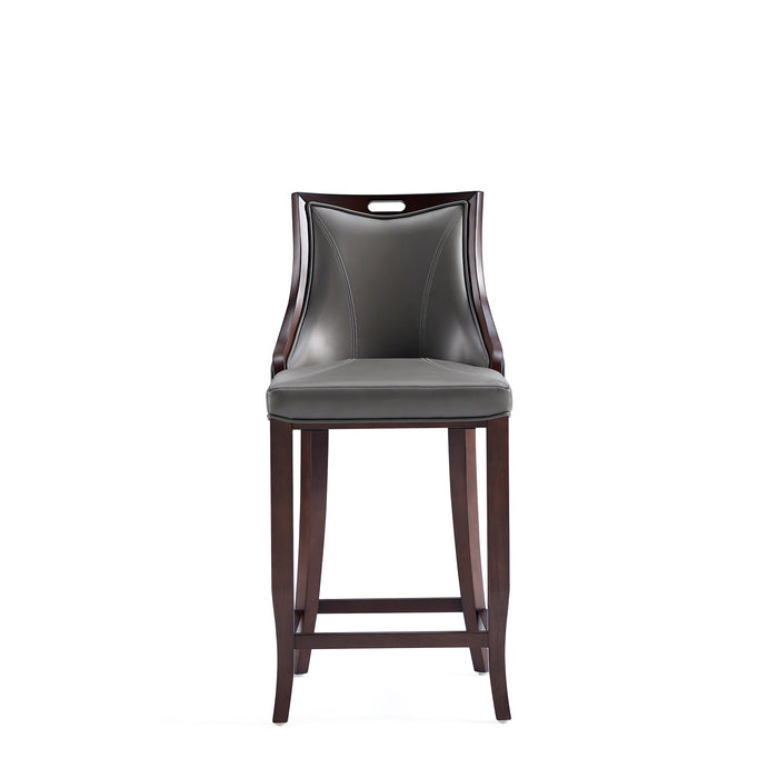 Tabouret bar Emperor de Manhattan Comfort en similicuir - gris galet
