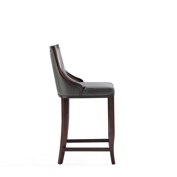 Tabouret bar Emperor de Manhattan Comfort en similicuir - gris galet