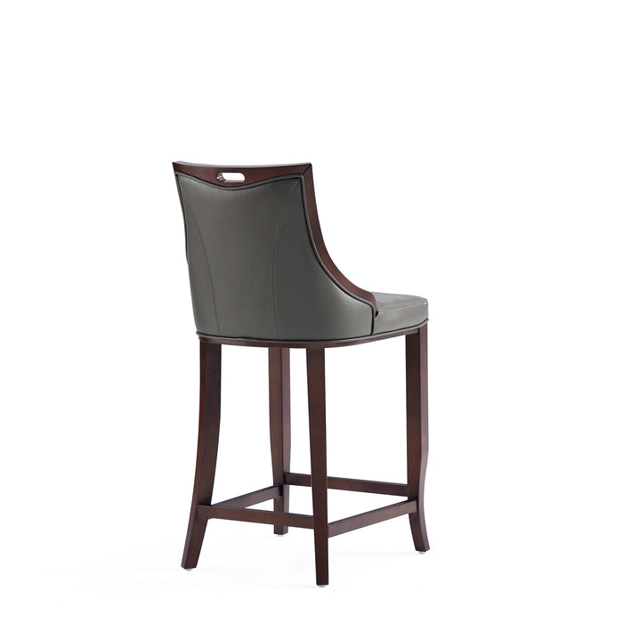 Tabouret bar Emperor de Manhattan Comfort en similicuir - gris galet