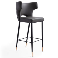 Tabouret bar Holguin de Manhattan Comfort de 41,34 po en bois - gris, noir et doré