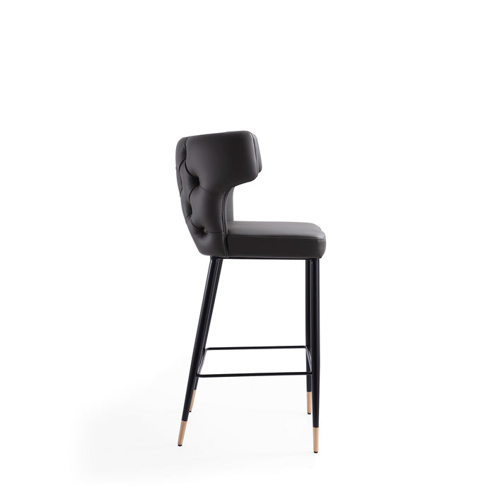 Tabouret bar Holguin de Manhattan Comfort de 41,34 po en bois - gris, noir et doré