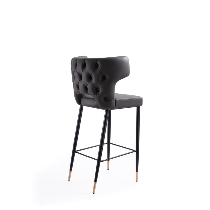 Tabouret bar Holguin de Manhattan Comfort de 41,34 po en bois - gris, noir et doré