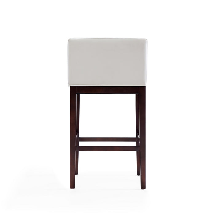 Tabouret bar Kingsley de Manhattan Comfort de 38 po en hêtre - ivoire et noyer foncé