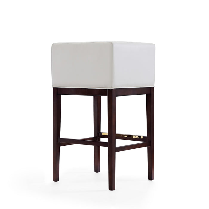 Tabouret bar Kingsley de Manhattan Comfort de 38 po en hêtre - ivoire et noyer foncé