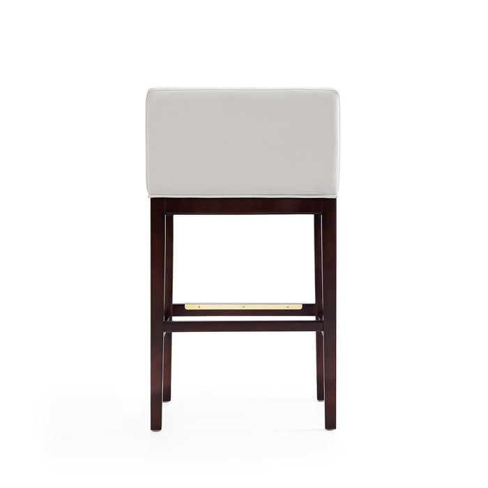 Tabouret bar Kingsley de Manhattan Comfort de 38 po en hêtre - ivoire et noyer foncé