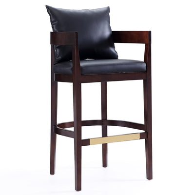 Manhattan Comfort Ritz 38" Beech Wood Barstool - Black & Dark Walnut|Tabouret bar Ritz de Manhattan Comfort de 38 po en hêtre - noir et noyer foncé