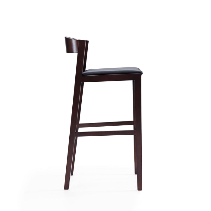Tabouret bar Klismos de Manhattan Comfort de 40,75 po en hêtre - noir et noyer foncé