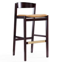 Tabouret bar Klismos de Manhattan Comfort de 40,75 po en hêtre - chameau et noyer foncé