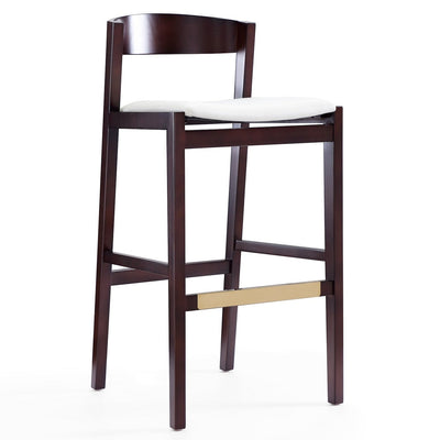 Manhattan Comfort Klismos 40.75" Beech Wood Barstool - Ivory & Dark Walnut|Tabouret bar Klismos de Manhattan Comfort de 40,75 po en hêtre - ivoire et noyer foncé