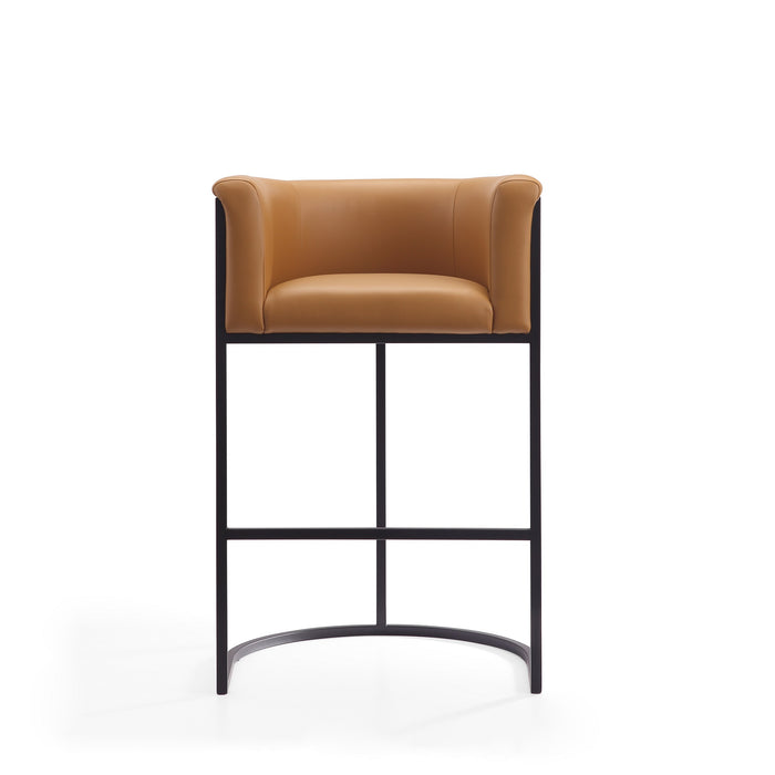 Tabouret bar Cosmopolitan de Manhattan Comfort de 37,8 po en métal - chameau et noir