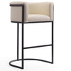 Tabouret bar Cosmopolitan de Manhattan Comfort de 37,8 po en métal - crème et noir