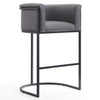 Tabouret bar Cosmopolitan de Manhattan Comfort de 37,8 po en métal - gris et noir