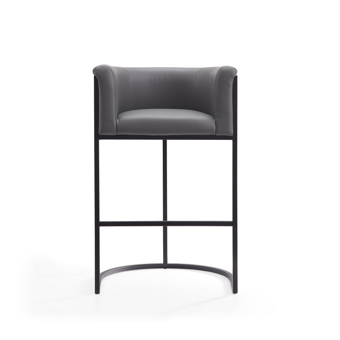 Tabouret bar Cosmopolitan de Manhattan Comfort de 37,8 po en métal - gris et noir