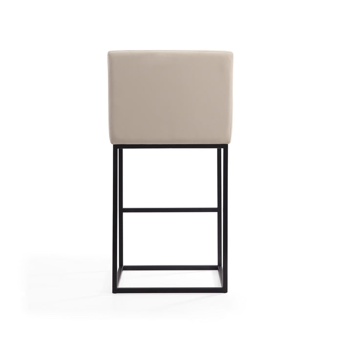 Tabouret bar Ambassador de Manhattan Comfort de 42 po en métal - crème et noir