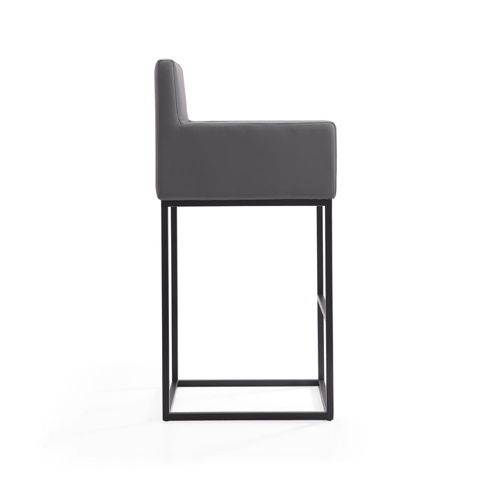 Tabouret bar Ambassador de Manhattan Comfort de 42 po en métal - gris et noir