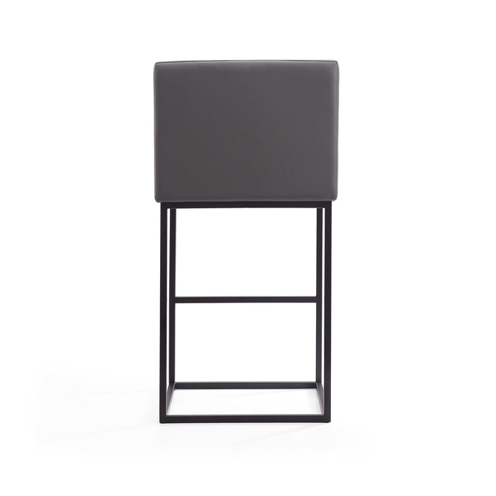 Tabouret bar Ambassador de Manhattan Comfort de 42 po en métal - gris et noir