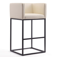 Tabouret bar Embassy de Manhattan Comfort de 38 po en métal - crème et noir