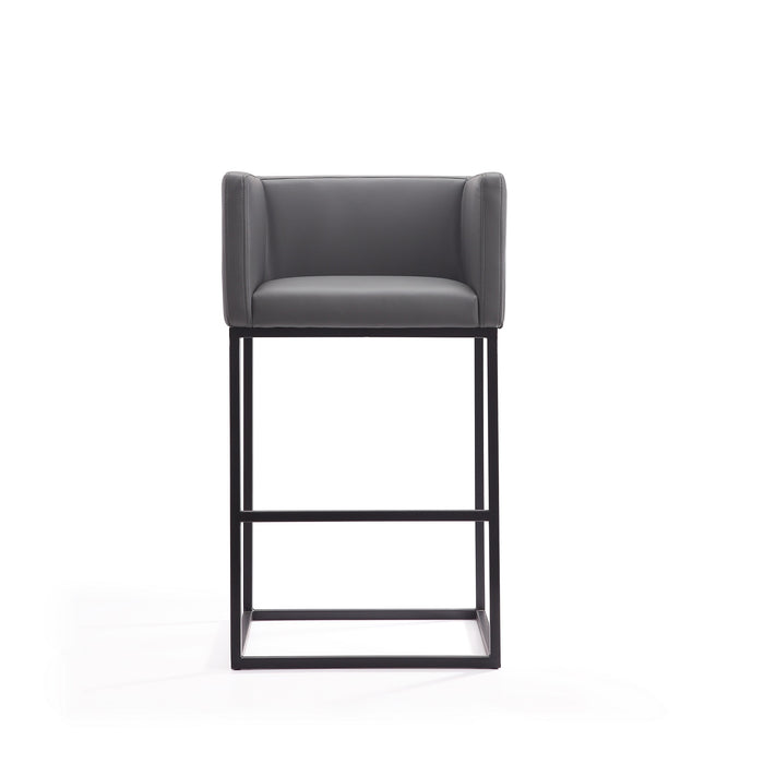 Tabouret bar Embassy de Manhattan Comfort de 38 po en métal - gris et noir