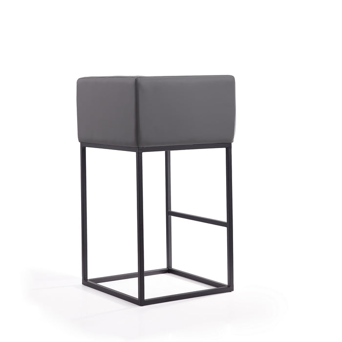 Tabouret bar Embassy de Manhattan Comfort de 38 po en métal - gris et noir