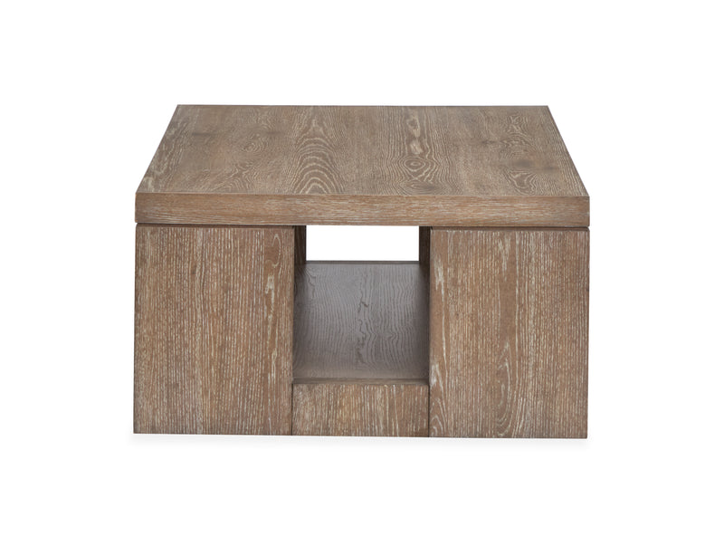 Table à café Bukley de 50 po avec rangement et roulettes - brun épicé