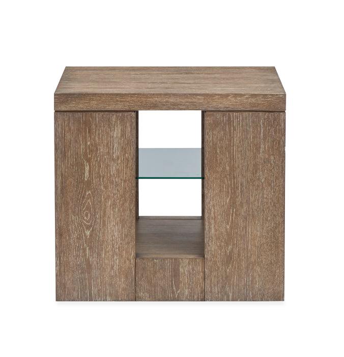 Table de bout Bukley de 24 po avec tablette réglable - brun épicé