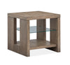 Table de bout Bukley de 24 po avec tablette réglable - brun épicé